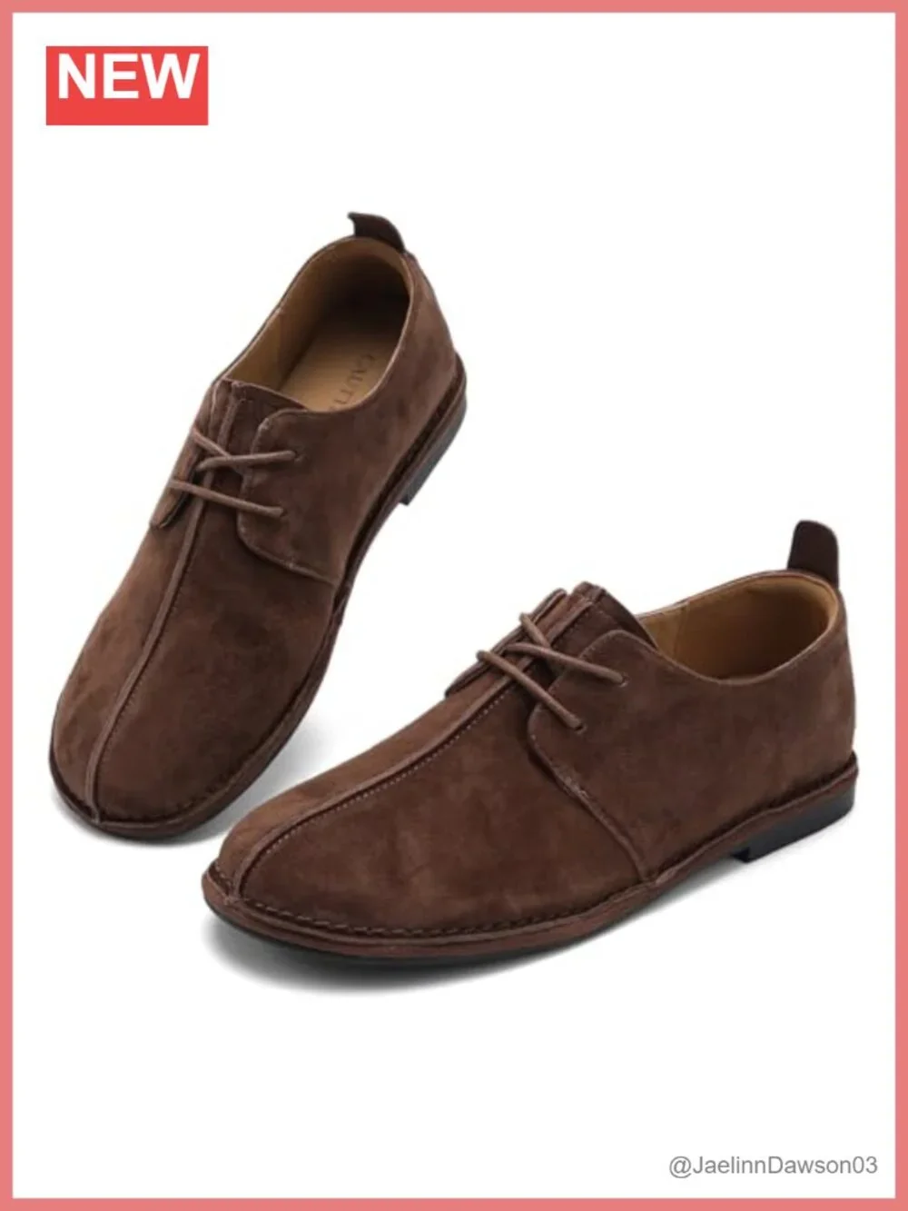Women's Suede Oxford Flats with Arch Support Lace-Up Round Toe Walking Shoes